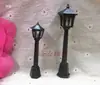 2 lâmpadas de rua decorativas pequenas de plástico artesanato enfeites de mesa acessórios DIY lâmpada de rua mini preta 8/10CM