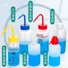 Frasco lavador de plástico cabeça branca cabeça vermelha frasco para encher soprando boca vermelha boca branca frasco de limpeza com cotovelo frasco de limpeza por espremer frasco de enxágue metanol etanol