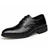 Sapatos Masculinos de Couro de Alta Qualidade Colados a Frio Primavera/Outono 2026 Sapatos Masculinos de Couro Formais de Negócios Casuais com Cadarço Estampados Noivo Casamento