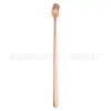 Cuchara Cuadrada de Acero Inoxidable Cuchara de Postre Cuchara para Revolver Café Mango Largo Cuchara para Hielo Cuchara Medidora de Polvo Medicinal Cuchara Dorada para Taza de Regalo