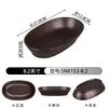 Vajilla estilo hot pot Shanhuansanshanshan, plato de tres crujientes de verduras, plato en forma de barco de hongo enoki con imitación de veta de madera