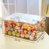 Caja linda linda para almacenar granos transparente mini para jugar con comida caja sorpresa tarro para tarjetas de puntos adornos de escritorio soporte de exhibición para accesorios del cabello