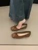 Zapatos de salón bajos de estilo francés para mujer con punta cuadrada y lazo, nuevos zapatos planos de primavera 2026, zapatos de abuela