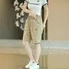 Pantalones Cortos Deportivos de Trabajo Unisex Versátiles Elásticos de Secado Rápido de Seda de Hielo Verano Ultraligeros Casuales Tipo Jogger Acortados para Hombre
