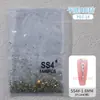 Accesorios de Uñas de Moda con Pedrería Plana de Alto Brillo y Alta Transparencia, Pedrería Checa Color AB, Decoraciones para Uñas que No se Caen al por Mayor