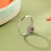 Anel Yuebao Joias Prata Esterlina S925 Nan Hong Oval Vazado Padrão de Engrenagem Tecida Superfície de Ovo Estilo Chinês Anel de Dedo Joias de Prata Atacado