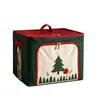 Caja de Almacenamiento Navideña Personalizada para Ropa del Hogar, Plegable con Asa, Organizador de Armario, Caja de Almacenamiento de Tela Bordada Festiva