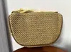 Bolso de Playa Tejido de Metal con Asa, Nuevo 2025 para Mujer, Bolso de Paja Semicircular, Diseño de Nicho