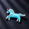 Broche de Unicornio de Cristal de Moda Electrochapado Oro Antiguo Vintage Broche de Animal Accesorio para Ropa de Mujer Pin Venta al por Mayor Accesorio para Cuello