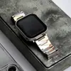 Pulseira Dentada para Apple Watch de Metal Aço Inoxidável Unissex Pulseira Apple para iwatch876321SE