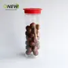 Botella de plástico transparente de 650 ml frasco para envolver regalos frasco sellado grado alimenticio para mascotas frasco de plástico para frutos secos caja de plástico redonda