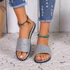 Pantuflas de Talla Grande Transfronterizas Zapatos de Mujer 2024 Verano Nuevas Lentejuelas Suela Plana Comercio Exterior Estación Amazon Pantuflas al por Mayor