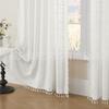 Cortinas opacas de lino al por mayor de comercio exterior transfronterizo, terminadas sin perforar, para sala de estar, dormitorio, balcón, cocina, cortinas cortas