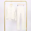 Conjunto de Chaqueta Lulu Df con Sello, Cuello Alto y Pantalones Acampanados con Etiqueta, En Stock Envío Directo, Corte Ajustado, Cuello Alto, Cremallera Dorada Elástica