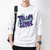 Camiseta de Manga Larga para Hombre de Marca de Moda Otoño Holgada Casual Versátil Top de Moda para Hombre LOGOTIPO Personalizable Uniforme de Equipo Uniforme de Clase