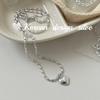 Collar de plata de ley S925 con diseño de nicho creativo de Corea del Sur, joyería de industria pesada, sencillo, combinable, de alta gama para mujer.
