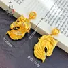 Tienda de Oro Mismo Estilo Dorado Antiguo Finamente Elaborado Incrustado de Diamantes Colgante de Cabeza de Caballo Roja, Nuevo Estilo Chino, Colgante de Caballo del Zodiaco Riqueza Instantánea