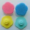 Cepillo de champú para bebé de flor de silicona, cepillo de baño, cepillo de limpieza para niños pequeños, cepillo de limpieza facial, cepillo de limpieza facial para recién nacidos, cepillo de lavado facial de cerdas suaves