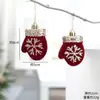 Decoração de Natal Transfronteiriça Veludo Bordô Poeira Presente Doce Grande Luvas Pingente de Gelo Árvore de Natal Enfeite de Presente