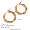 Moda Europeia e Americana Simples Nicho Brincos Espirais Novos Aço Inoxidável Banhado a Ouro 18K Argolas Finas Espirais para Mulheres