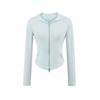 Chica Caliente Sexy Yoga Fitness Cárdigan de Manga Larga para Mujer Otoño Nuevo Cintura Pequeña Ajustado Delgado Cremallera Sudadera Chaqueta