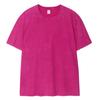 Camiseta Lavada de Manga Corta para Mujer de 230g, Algodón Puro de Peso Pesado, Cuello Redondo, Lavado a la Piedra, Moderna, Corte Holgado para Mujer