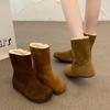 Botas de Neve para Mulheres 2025 Novo Inverno Veludo Acolchoado Quente Sapatos de Algodão Sapatos Femininos Pelo Integrado Birkenstock Botas Curtas
