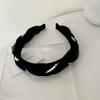 Diadema de Perlas Negras de Malla para Mujer, Accesorio de Verano para el Cabello de Hada, Versátil para Recoger el Cabello Suelto, Tocado de Cinta para Salir