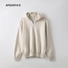 Ropa Femenina Apo Tejidos Transfronterizos para Mujer Otoño e Invierno Estilo Coreano Estilo Perezoso Holgado Casual Cuello en V con Capucha de Manga Larga