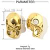 Cráneo acero de titanio diy con cuentas cuadradas de lapislázuli para mujer joyería de acero inoxidable ojos redondos gota de aceite pulsera cuentas