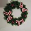 Nova decoração de Natal coroa de flores simulação rattan porta de grinalda de Natal pendurada decoração da janela adereços decoração de Natal