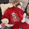 Blusas de Ano Novo para Crianças 2026 Novo Estilo Meninos e Meninas Moletons de Lã de Inverno para Bebês e Crianças Pequenas Blusas Engrossadas Atacado
