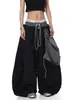 Directamente del fabricante: Pantalones Casuales a Cuadros con Solapa Estilo High Street Americano para Hombre, Nuevo Estilo de Verano, Corte Holgado, Doble Cintura, Dobladillo Curvo, Estilo Ins