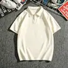 Exportación de polo excedente para hombre, estilo Hong Kong de verano, algodón puro de peso pesado, cuello camisero, camiseta de manga corta, ajuste holgado simple ins