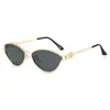 Gafas de Sol Nuevas Europeas y Americanas Estilo Metal Old Money Huecas de Gama Alta Triangulares Ojo de Gato de Moda para Mujer 2025