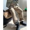 Invierno Nuevo Coreano Perezoso Cómodo Cintura Alta Pantalones Tejidos Piernas Anchas Holgados Adelgazantes Gruesos Cálidos Lana Pantalones Perezosos para Mujer