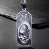 Colgante de plata esterlina S999 collar de mantra de seis sílabas para hombres y mujeres Guanyin Buda Sakyamuni colgante cuadrado de plata pura