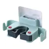 Estante para Mopa de Dos Colores para el Hogar Sin Clavos Colgante de Pared para Baño Pinza para Mopa Gancho de Pared para Baño Pinza para Escoba Estante para Escoba Sin Rastro