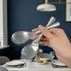 Cuchara Pequeña Martillada Antideslizante de Acero Inoxidable Engrosado, Cuchara para Helado Casera, Cuchara Comercial para Mezclar para Tiendas de Té de Leche, Cuchara para Postre