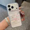 Adesivo de Foca Fofa Design de Coração Janela Grande Transparente Macio Fofo Maçã 17 Pro Capa de Celular Anti-Queda para iPhone 18