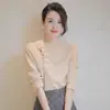 Suéter de Punto Base Otoño e Invierno para Mujer con Diseño Irregular Plisado Elegante Chic Ajustado Ropa Exterior Top Interior