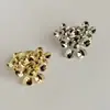 Anel de Flor de Metal com Textura de Bola de Flor Design de Nicho Ins High-End Banhado a Ouro Real Anel Aberto de Girassol
