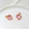 Colgante de amor de 14 mm con incrustaciones de cobre y cristal de circonita con hebilla de melón, accesorios para collar, pendientes de joyería DIY.