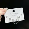 SLBABY exquisitos aretes pequeños con incrustaciones de diamantes, tres pares, aguja de plata s925, elegantes, simples, aretes múltiples
