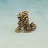 Figurinhas Kirin de Latão Vintage para Riqueza e Fortuna, Animais de Chá para Mesa, Par de Enfeites de Latão Zen para Entrada de Casa