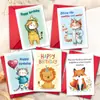 Conjunto de Cartão de Aniversário com Desenho de Animal Novo Grande Tamanho Transfronteiriço Envelope Cartão em Branco para DIY Bênção Escrita à Mão