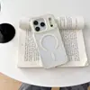Funda magnética para teléfono Macaron de alta transparencia dos en uno, adecuada para Apple 17Promax, cobertura total 15, moderna 12, funda suave 11