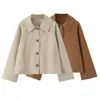 Venta al por mayor Exportación Transfronteriza Ropa para Mujer 2025 Otoño Estilo Europeo y Americano Solapa Casual Cortavientos de un Solo Botón para Mujer G57713