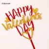 520 Decoración de pastel para el Día de San Valentín corazón amor acrílico inserto pareja confesión pegatina línea cachorro adorno