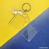 Chaveiro de Plástico Casca Vazia em Branco Caligrafia Acrílico Transparente Chaveiro Porta-Retrato Criativo Imprimível LE18